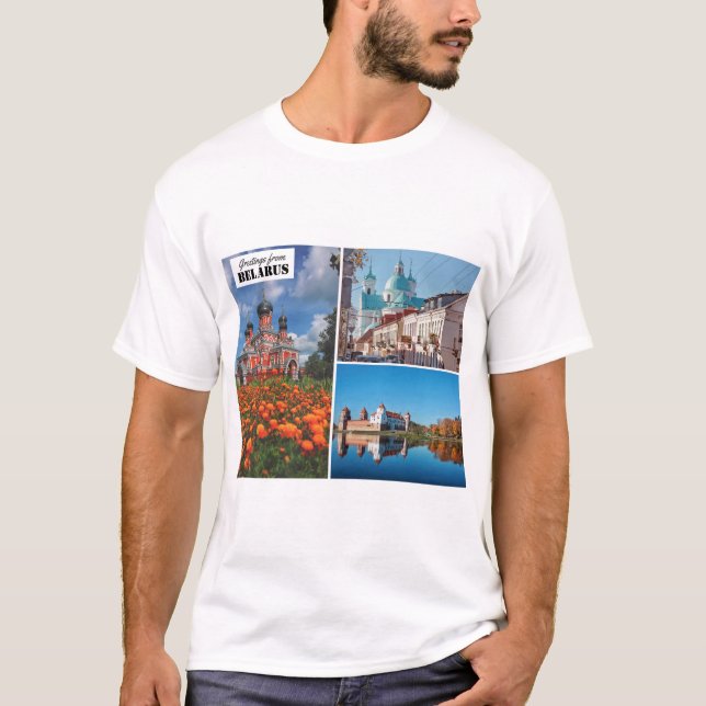 Belarus Greetings Nature Architecture T-Shirt Top (Front)