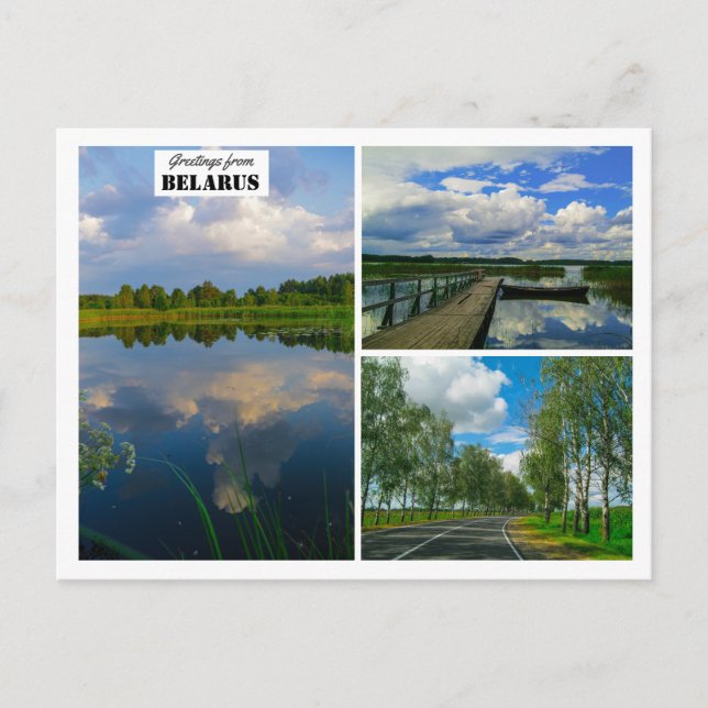Belarus Greetings Nature Lake Scenery Postcard (Front)
