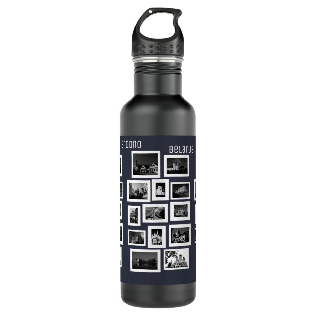 Belarus Grodno Minsk Cityscape City Architecture Stainless Steel Water Bottle (Front)