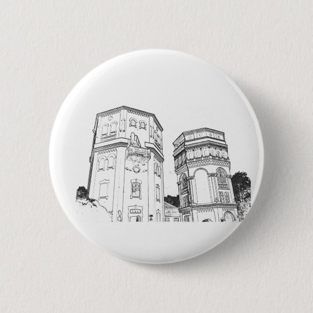 Belarus Grodno Water Towers Button (Front)