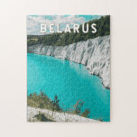 Belarus Illustration Travel Art Vintage Jigsaw Puzzle<br><div class="desc">Belarus vector artwork design. Belarus,  a hidden gem in Eastern Europe,  is home to stunning medieval castles,  vibrant cities,  and vast natural landscapes.</div>