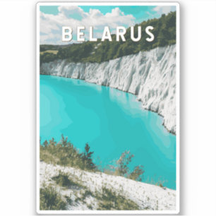 Belarus Illustration Travel Art Vintage Sticker