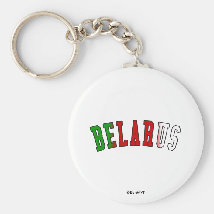 Belarus in National Flag Colors Key Chain