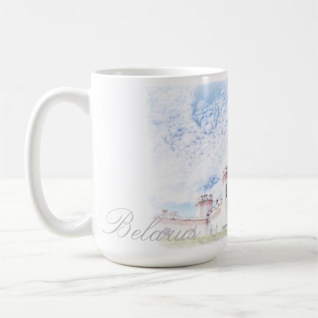 Belarus Kosava Castle Architecture Painting Mug (Left)