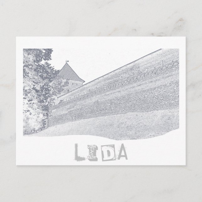Belarus Lida Cityscape City Castle Architecture Postcard (Front)