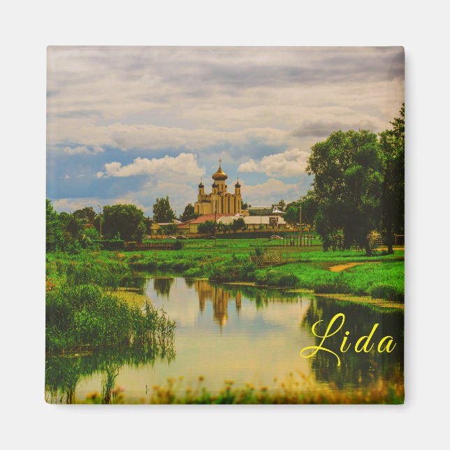 Belarus Lida Cityscape City Street Architecture Magnet (Front)
