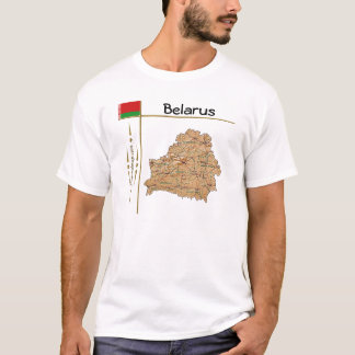 Belarus Map + Flag + Title T-Shirt