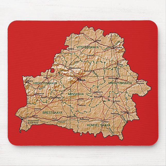 Belarus Map Mousepad (Front)