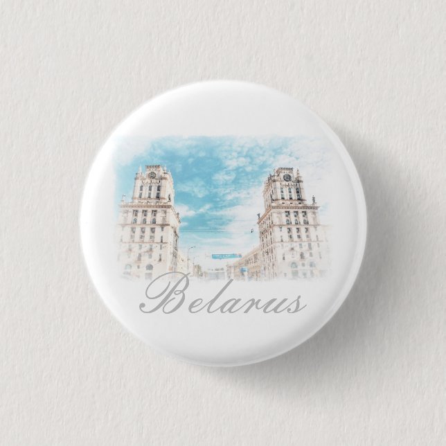Belarus Minsk Architecture Button Pin (Front)