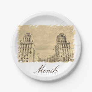 Belarus Minsk Architecture City Gates Paper Plates