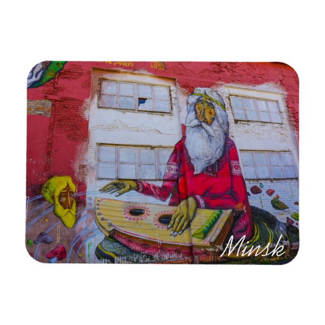 Belarus Minsk Architecture Cityscape Graffiti Magnet (Horizontal)