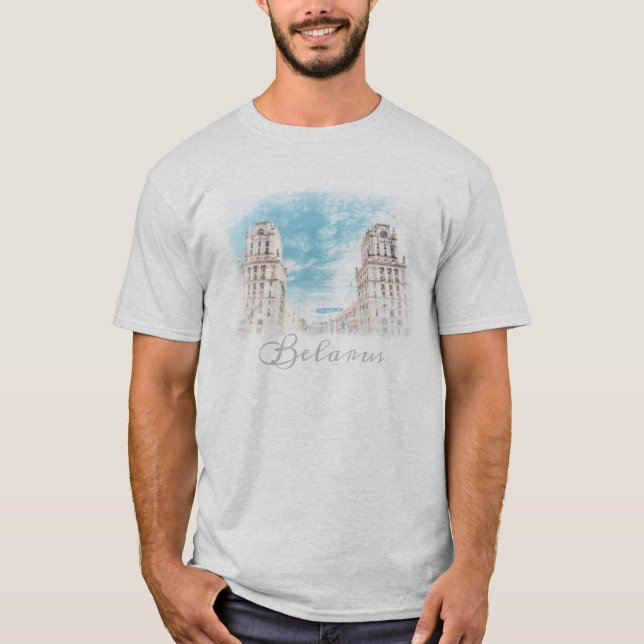 Belarus Minsk Architecture T-Shirt Top (Front)