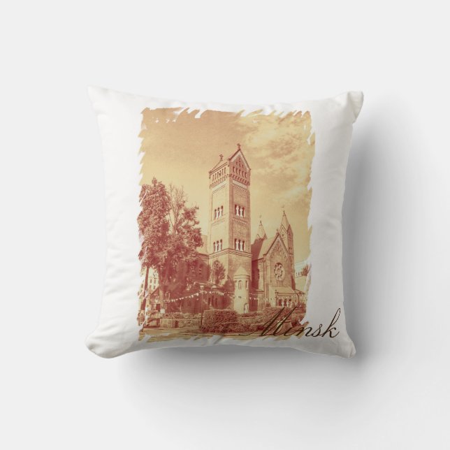 Belarus Minsk City Architecture Throw Pillow (Front)