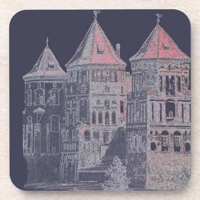 Belarus Mir Castle Architecture Beverage Coaster (Front)