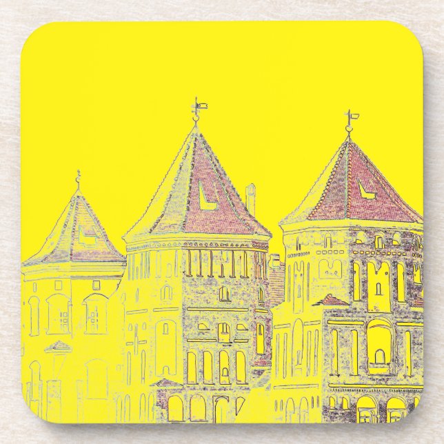 Belarus Mir Castle Architecture Beverage Coaster (Front)