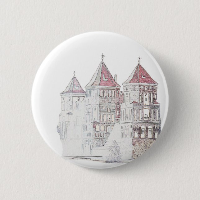 Belarus Mir Castle Architecture Button (Front)