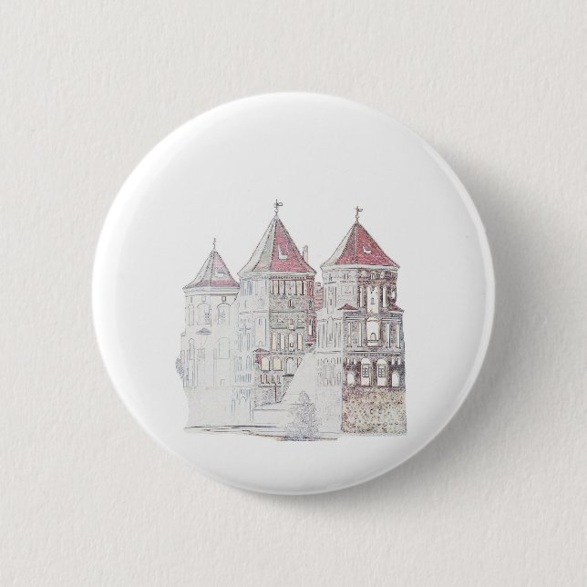 Belarus Mir Castle Architecture Button (Front)