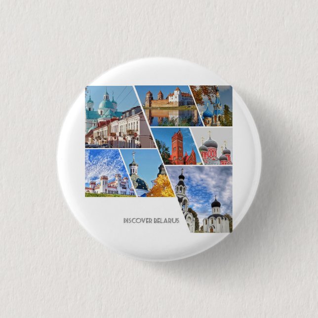 Belarus Mir Castle Architecture Button Pin (Front)