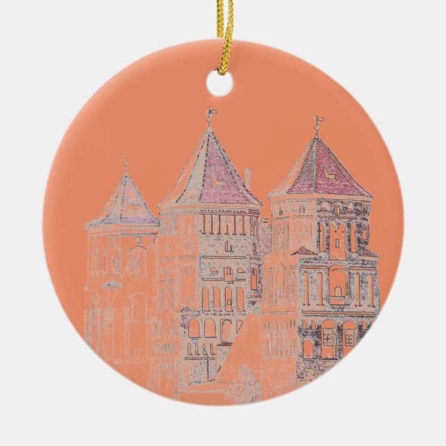 Belarus Mir Castle Architecture Ceramic Ornament (Front)