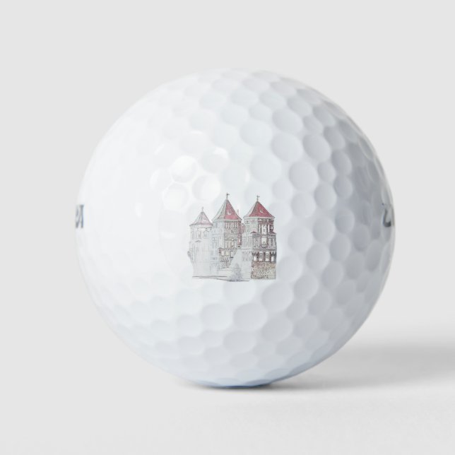 Belarus Mir Castle Architecture Golf Balls (Front)