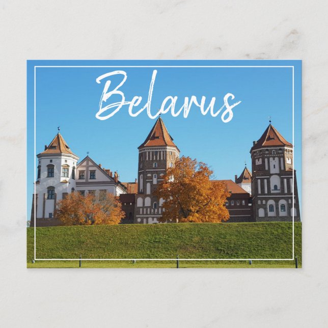 Belarus Mir Castle Architecture Nature Postcard (Front)