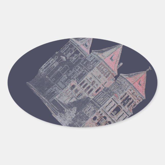 Belarus Mir Castle Architecture Oval Sticker (Front)