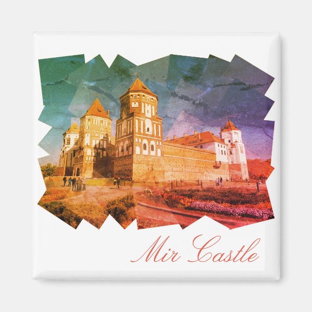 Belarus Mir Castle Architecture Painting Magnet (Front)