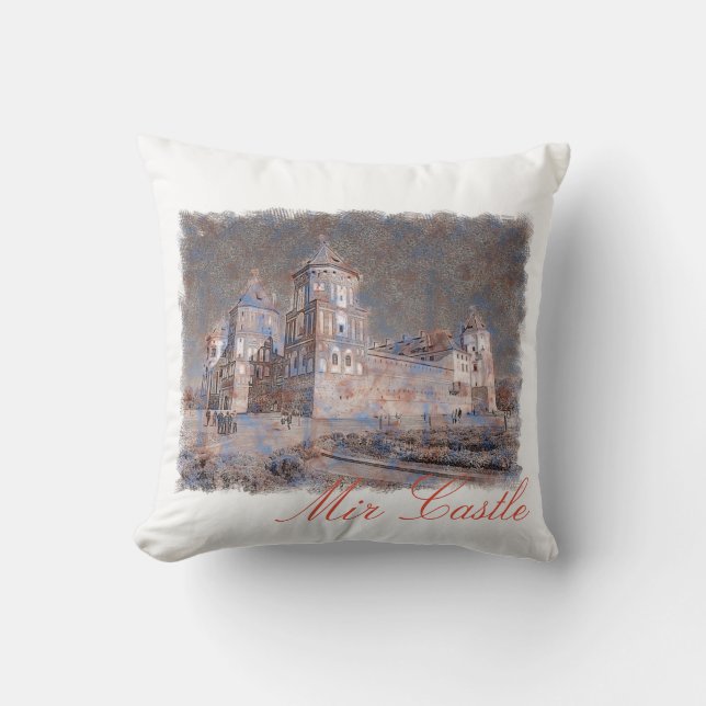 Belarus Mir Castle Architecture Throw Pillow (Front)