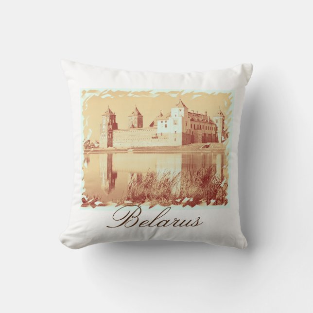 Belarus Mir Castle Architecture Throw Pillow (Front)