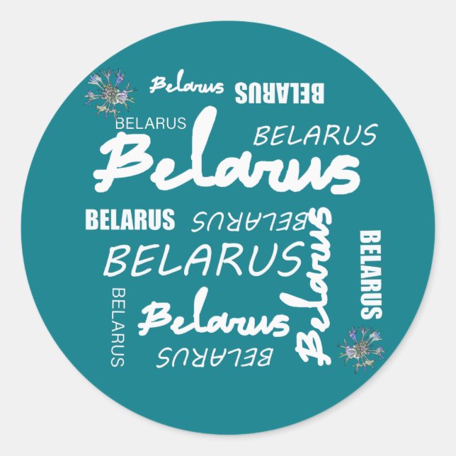 Belarus National Corn Flower Classic Round Sticker (Front)