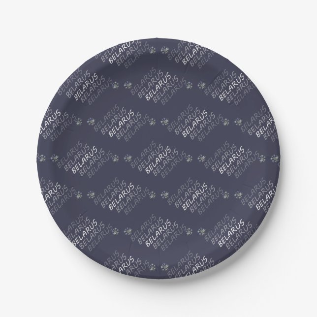 Belarus National Corn Flower Paper Plates (Front)