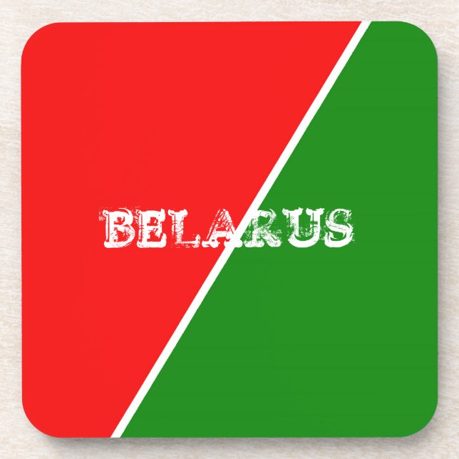 Belarus National Flag Colours Beverage Coaster (Front)