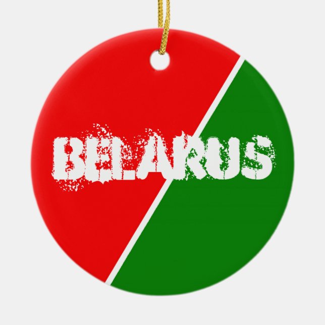 Belarus National Flag Colours Ceramic Ornament (Front)