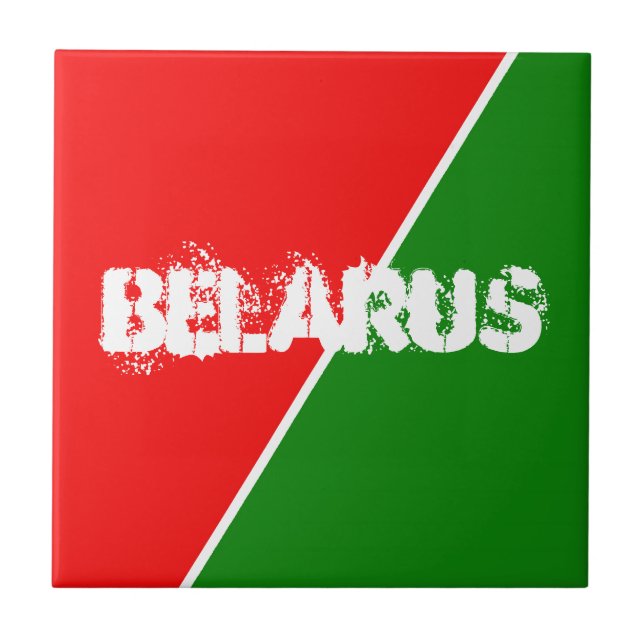 Belarus National Flag Colours Ceramic Tile (Front)