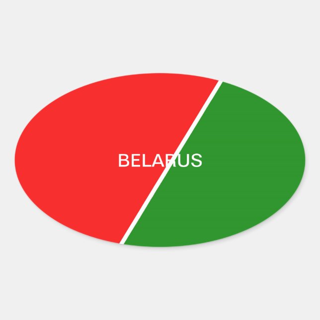 Belarus National Flag Colours Oval Sticker (Front)