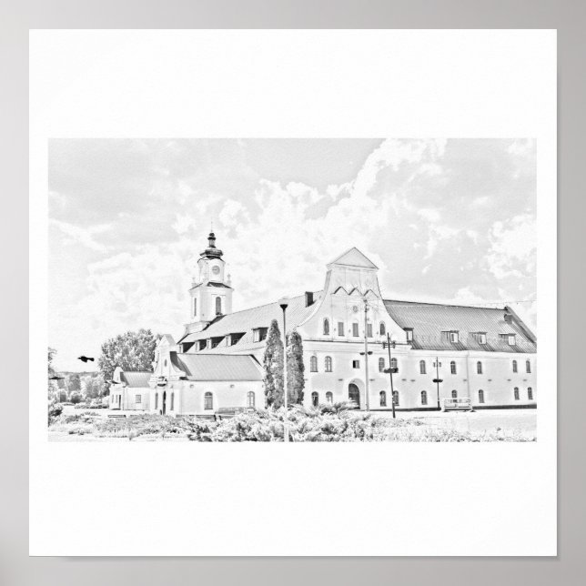 Belarus Orsha Stylized Architecture Sketch Poster (Front)