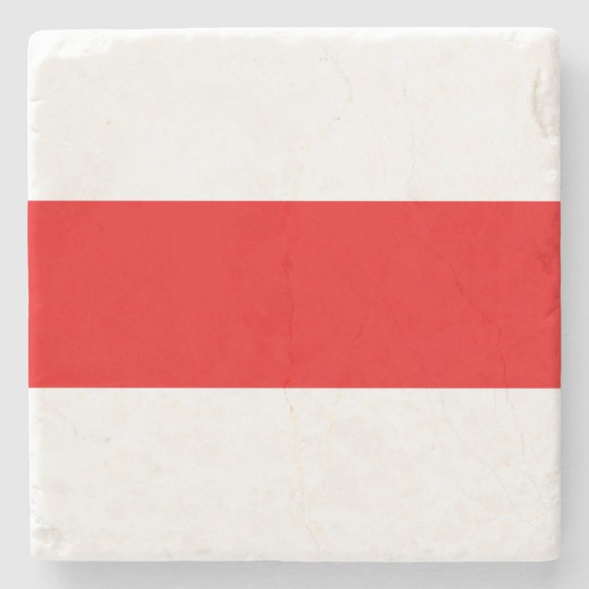 Belarus protest flag symbol red white revolution f stone coaster (Front)