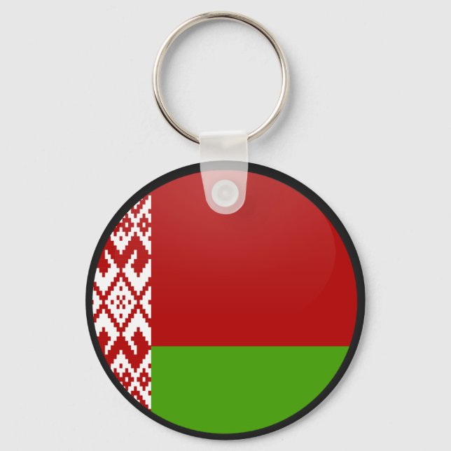 Belarus quality Flag Circle Keychain (Front)