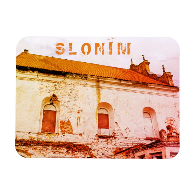 Belarus Slonim Great Synagogue Architecture Magnet (Horizontal)
