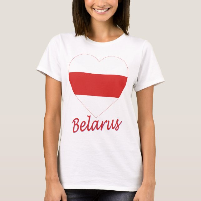 Belarus (traditional) Flag Heart T-Shirt (Front)