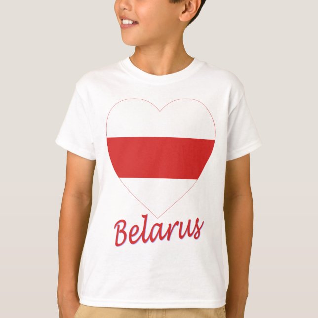 Belarus (traditional) Flag Heart T-Shirt (Front)
