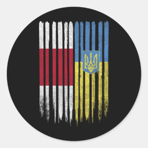 Belarus Ukraine Belarusian Ukrainian Flag Classic Round Sticker
