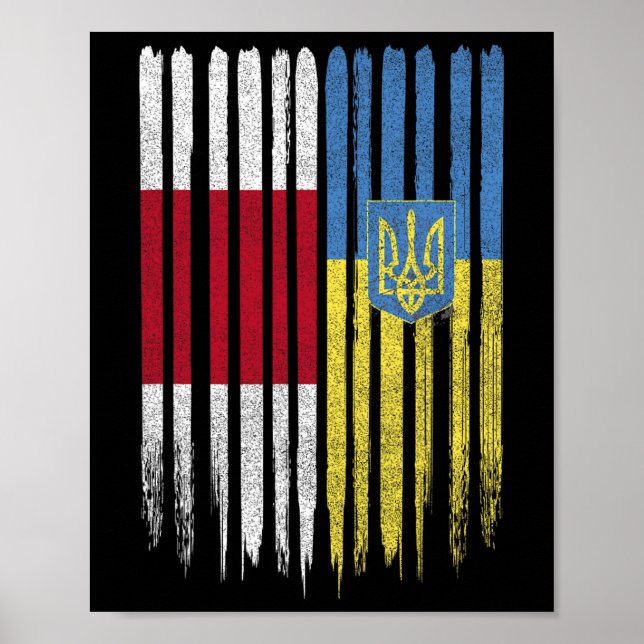Belarus Ukraine Belarusian Ukrainian Flag  Poster (Front)