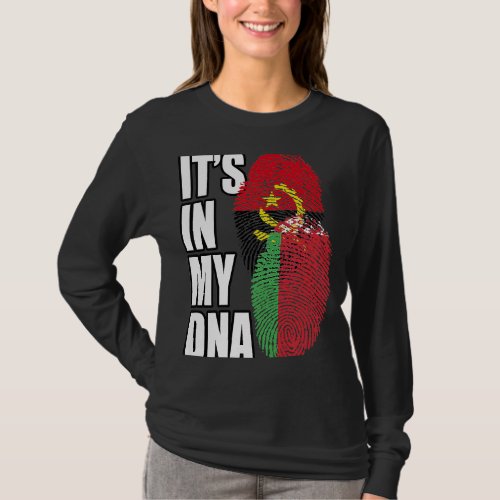 Belarusian And Angolan Mix DNA Flag Heritage T_Shirt