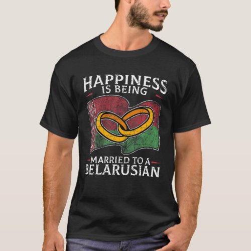 Belarusian Marriage Belarus Married Flag Wedded Cu T_Shirt