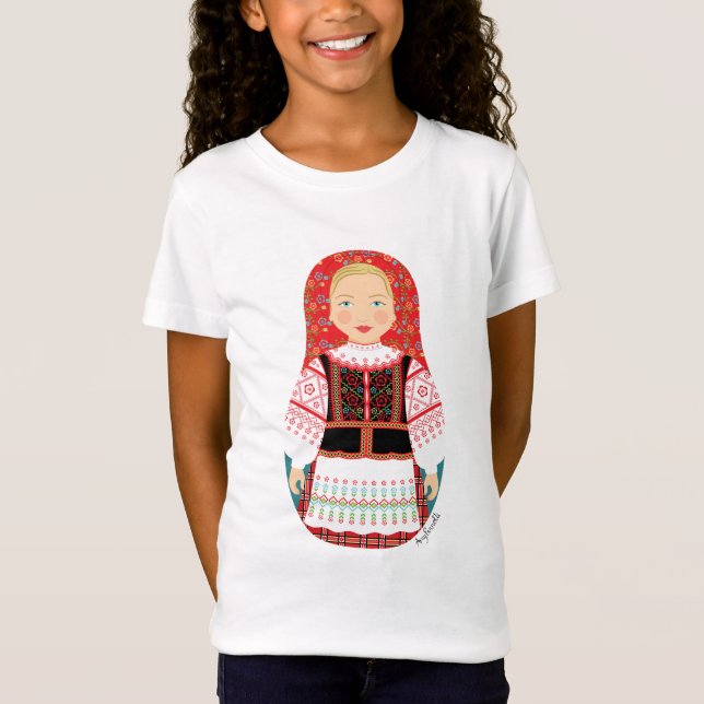 Belarusian Matryoshka Girls' T-Shirt (Front)