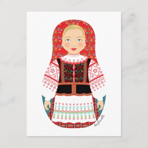 Belarusian Matryoshka Postcard