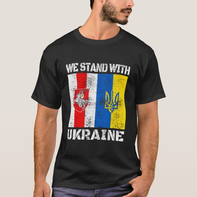 Belarusian Support Ukrainian Stand With Ukraine Be T-Shirt (Front)