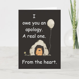 Belated Birthday Bear Cave Apology Humor Gift Card