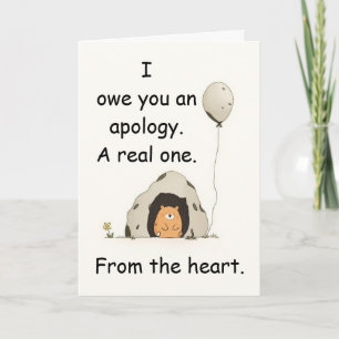 Belated Birthday Bear Cave Apology Humor Gift Card
